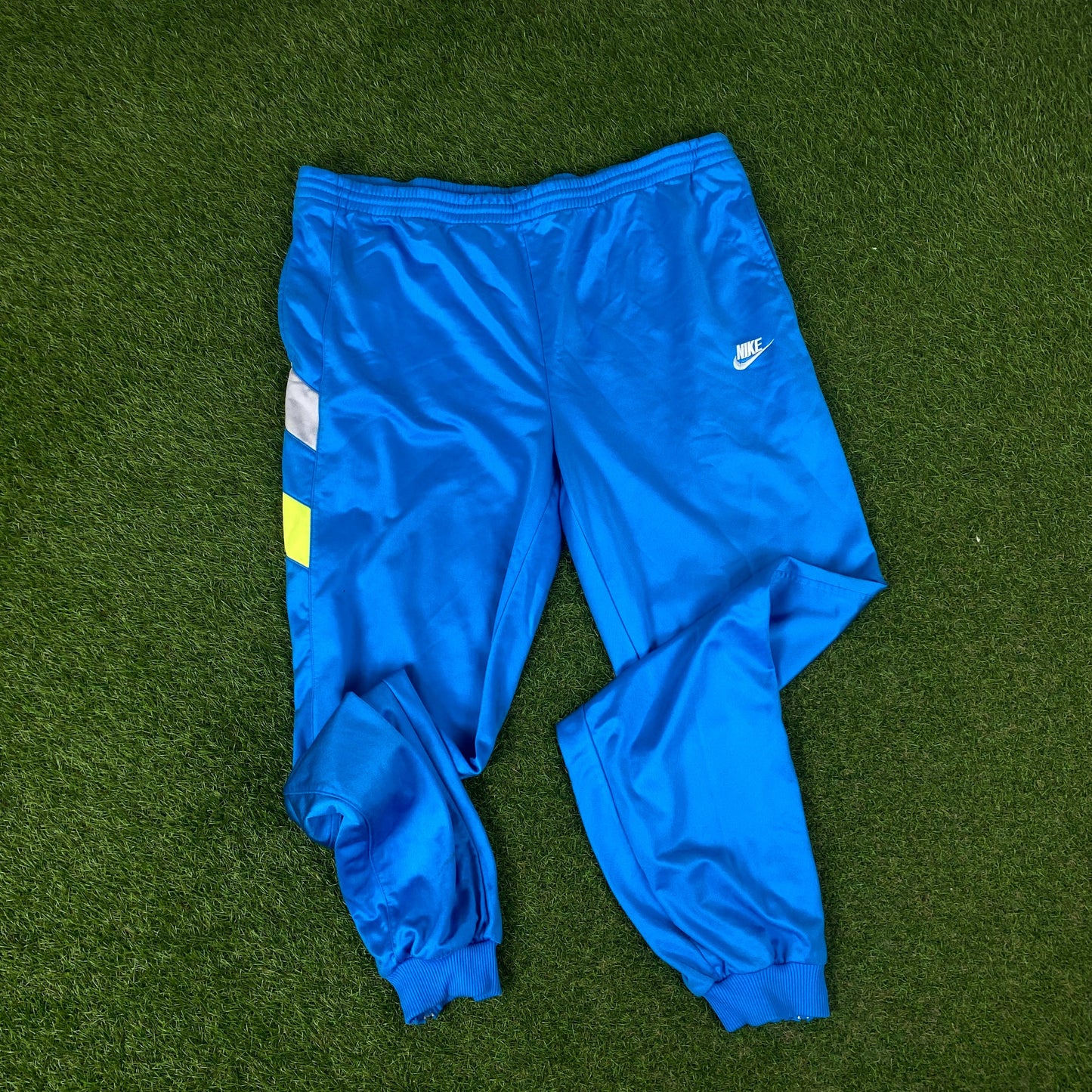 90s Nike Nylon Tracksuit Jacket + Joggers Set Blue Large