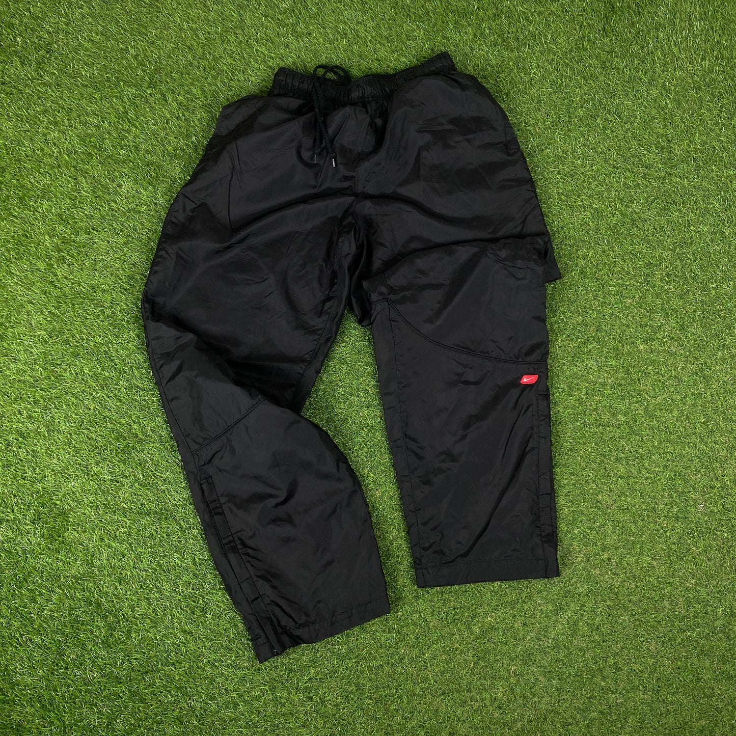 00s Nike Windbreaker Jacket + Joggers Set Black Small
