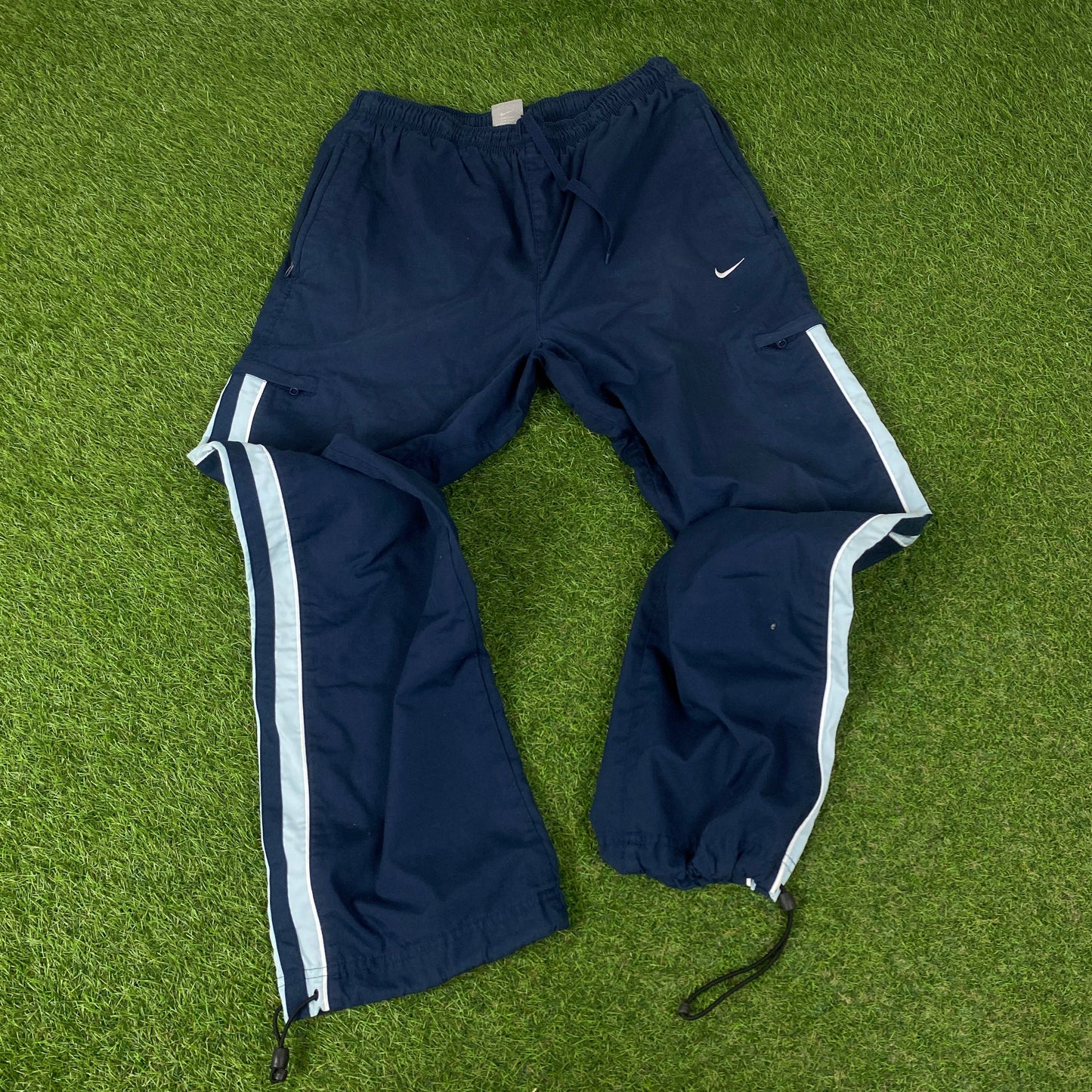 00s Nike Windbreaker Jacket + Joggers Set Blue Medium