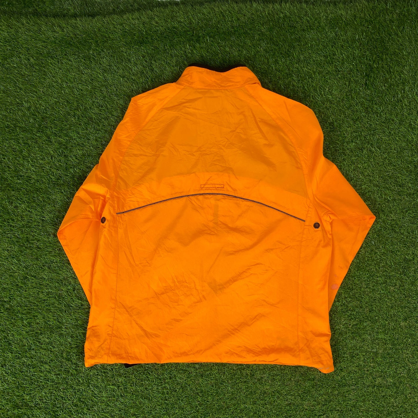 00s Nike Reflective Windbreaker Jacket + Joggers Set Orange Small