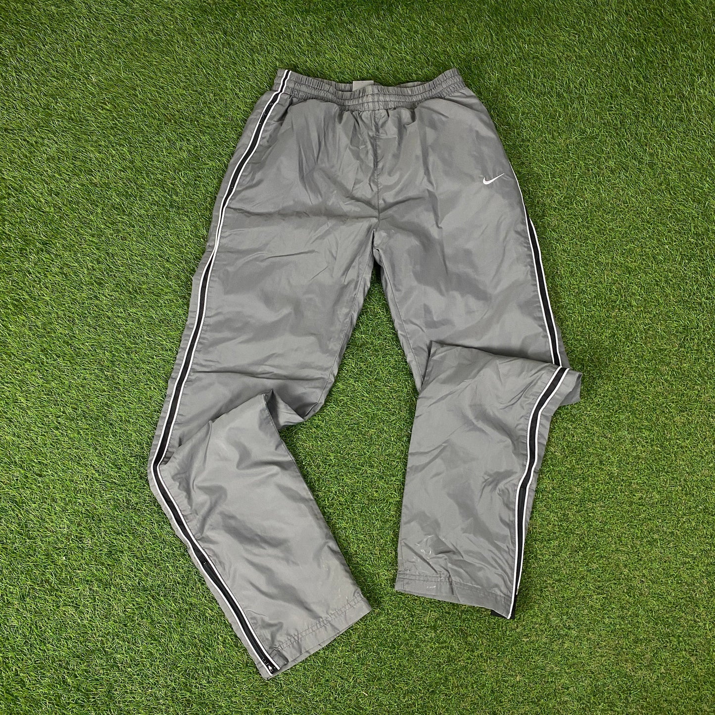 00s Nike Piping Windbreaker Jacket + Joggers Set Black Medium