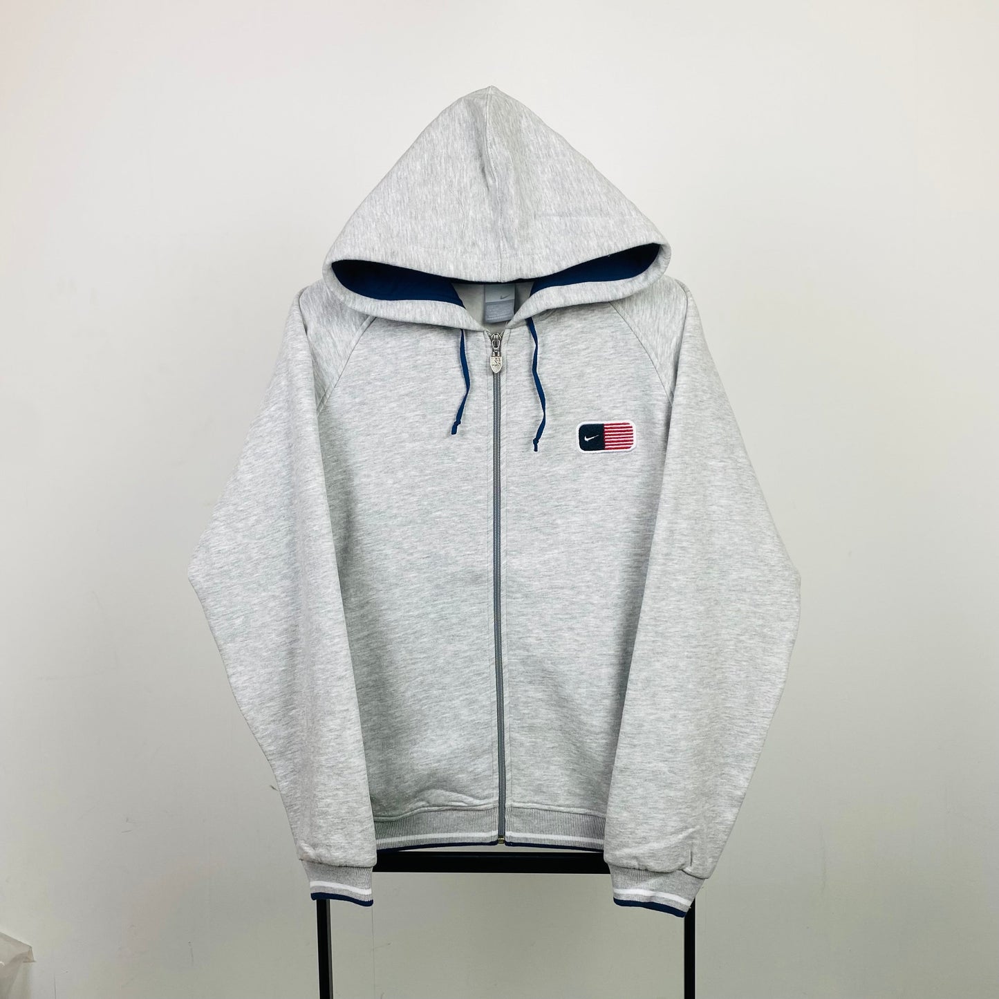 90s Nike USA Zip Hoodie Grey Small