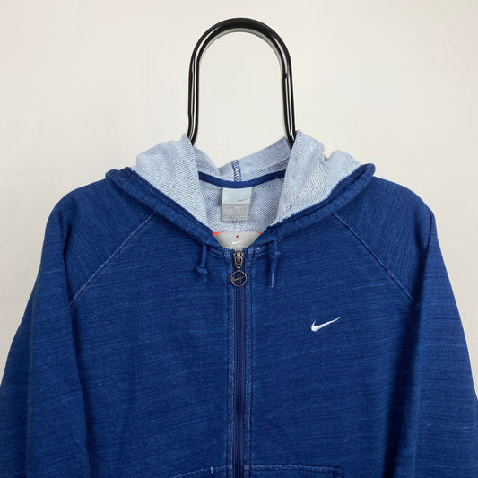 00s Nike Denim Hoodie Blue Large