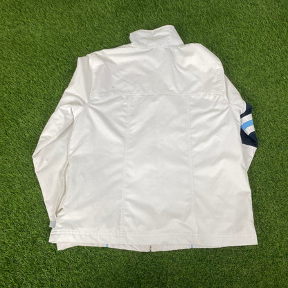00s Nike Piping Tracksuit Jacket + Joggers Set White Large