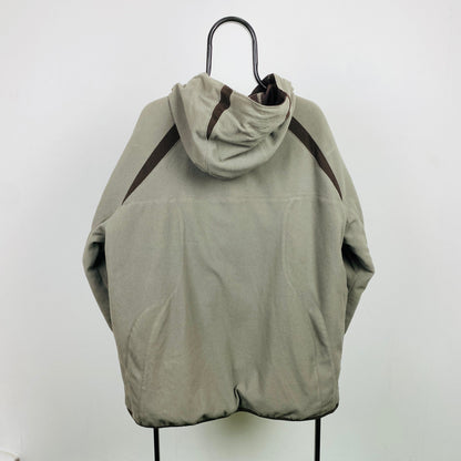 90s Nike Reversible Fleece Coat Jacket Brown XL