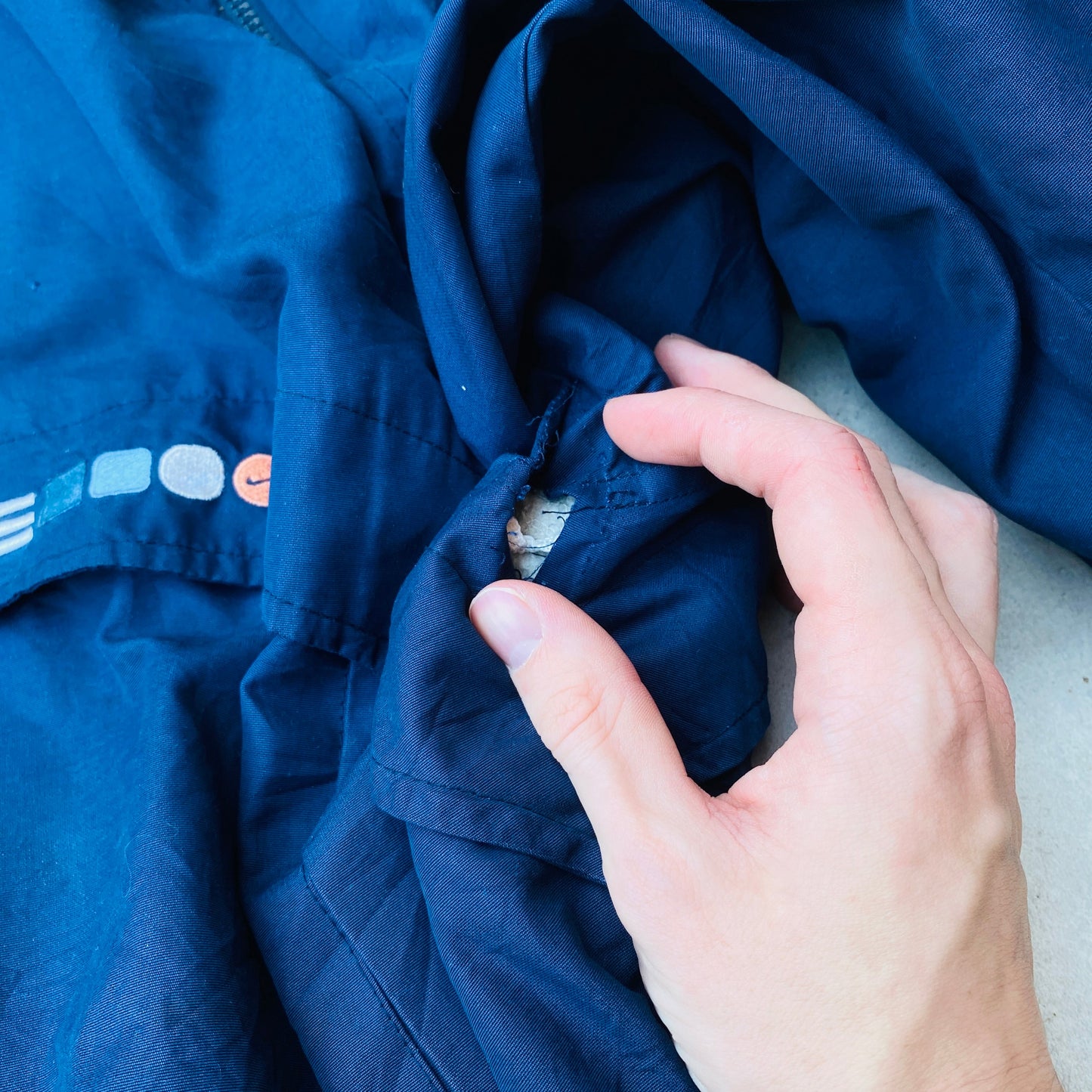 00s Nike Reversible Sidewinder Fleece Coat Jacket Blue Small