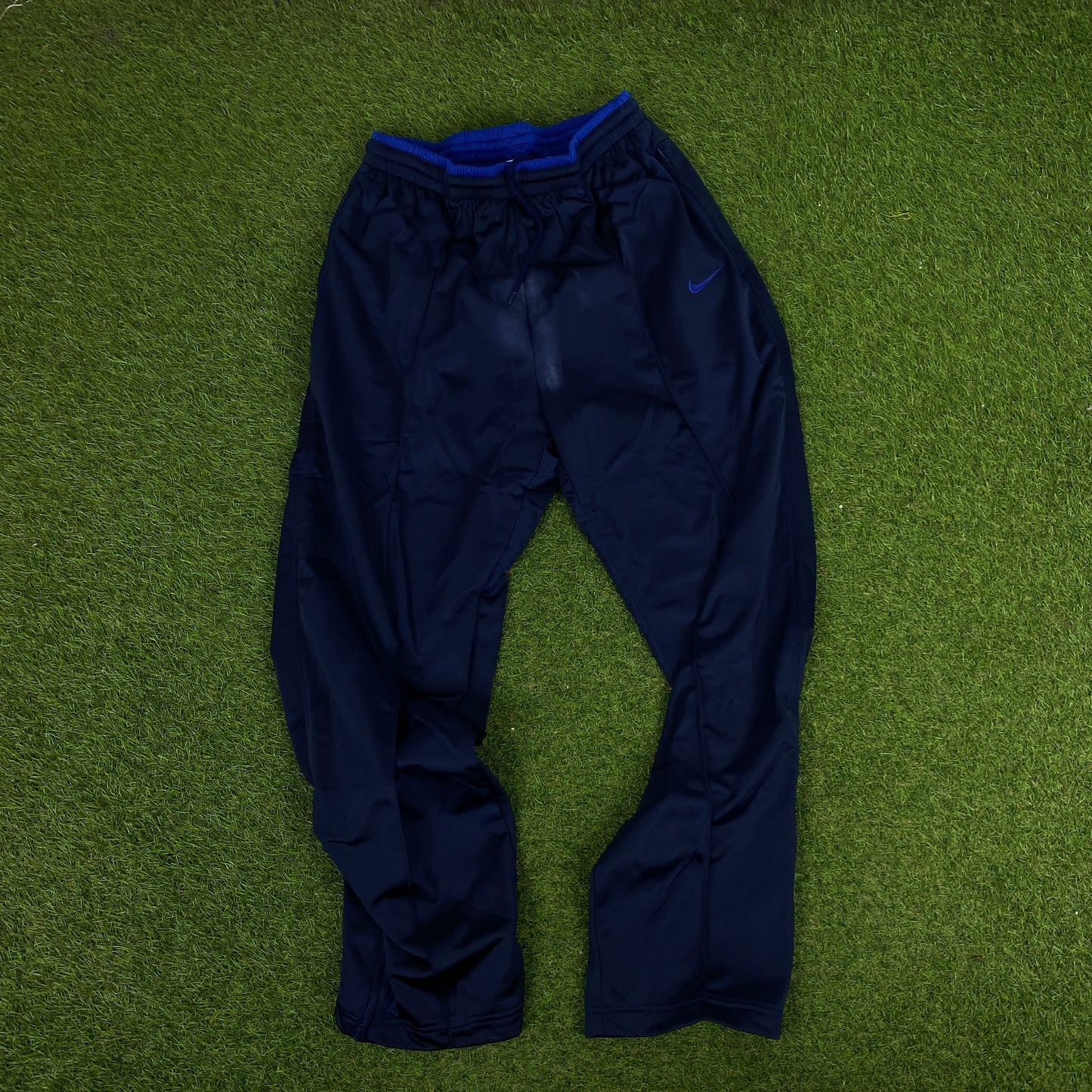 90s Nike Nylon Tracksuit Set Jacket + Joggers Blue XL