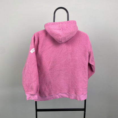 Retro Gap Fleece Hoodie Pink XS