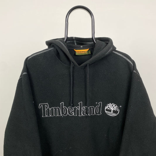 Retro Timberland Fleece Hoodie Black Large