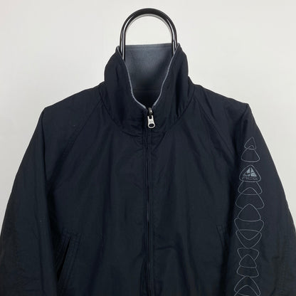 00s Nike ACG Reversible Fleece Waterproof Jacket Black Grey Small