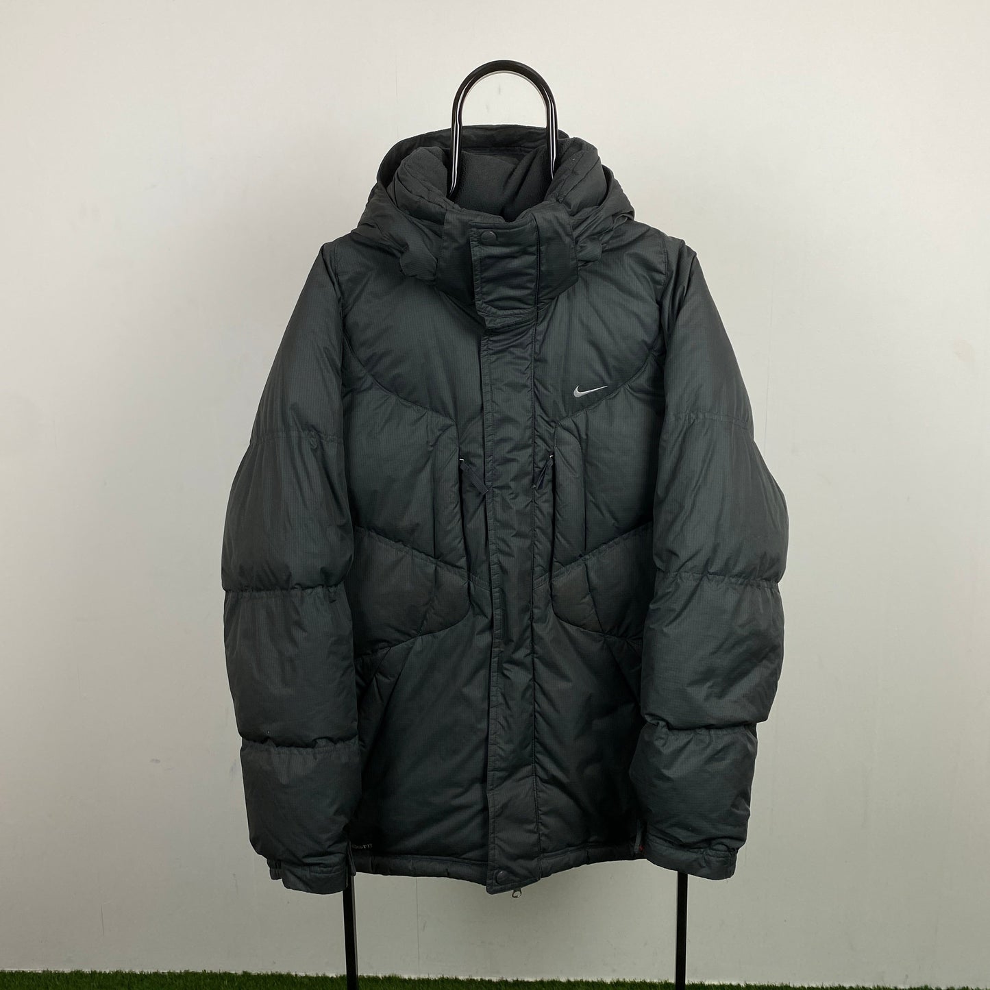 90s Nike Down Puffer Jacket Grey Medium
