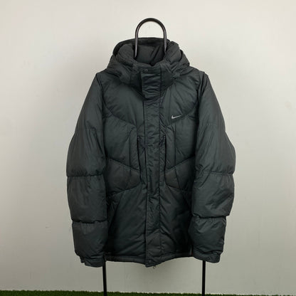 90s Nike Down Puffer Jacket Grey Medium
