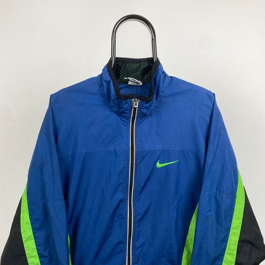 90s Nike Windbreaker Jacket Blue Large