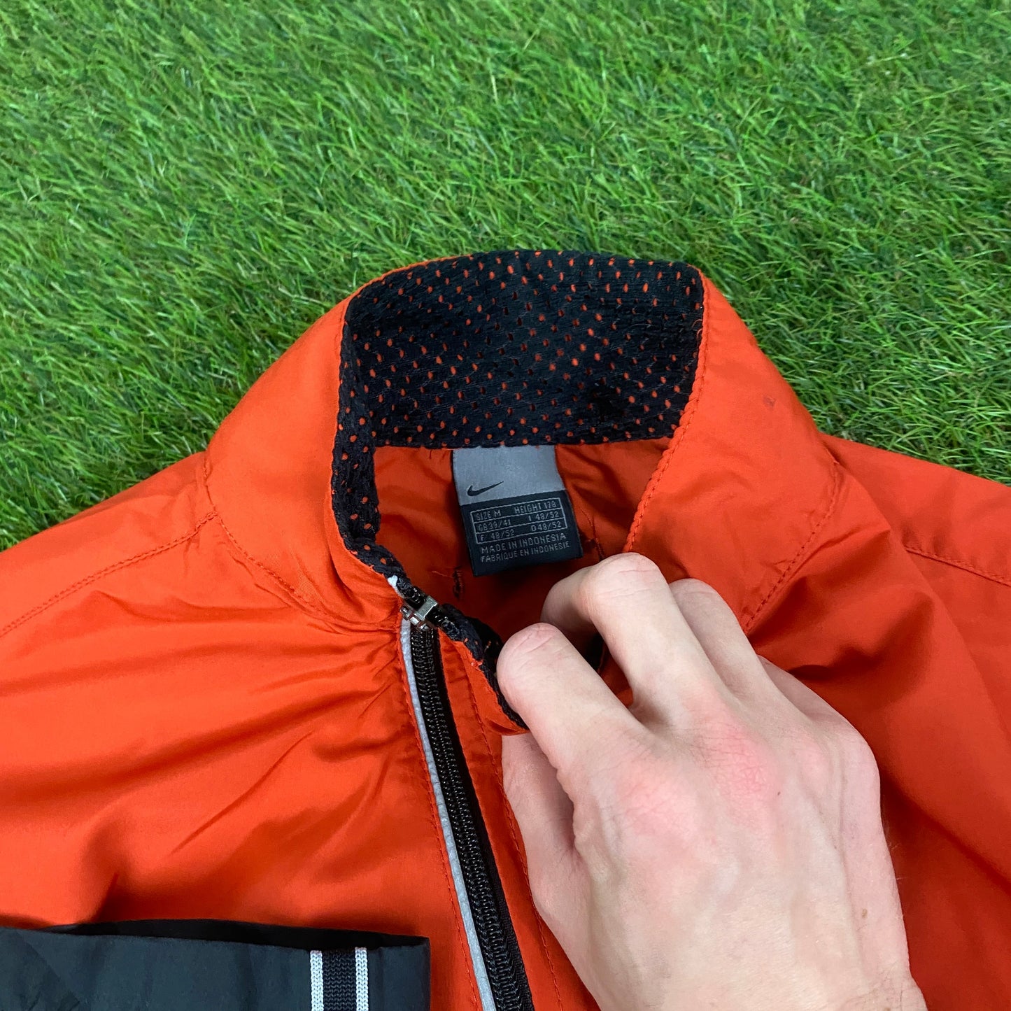 00s Nike Side Zip Windbreaker Jacket + Joggers Set Orange Medium