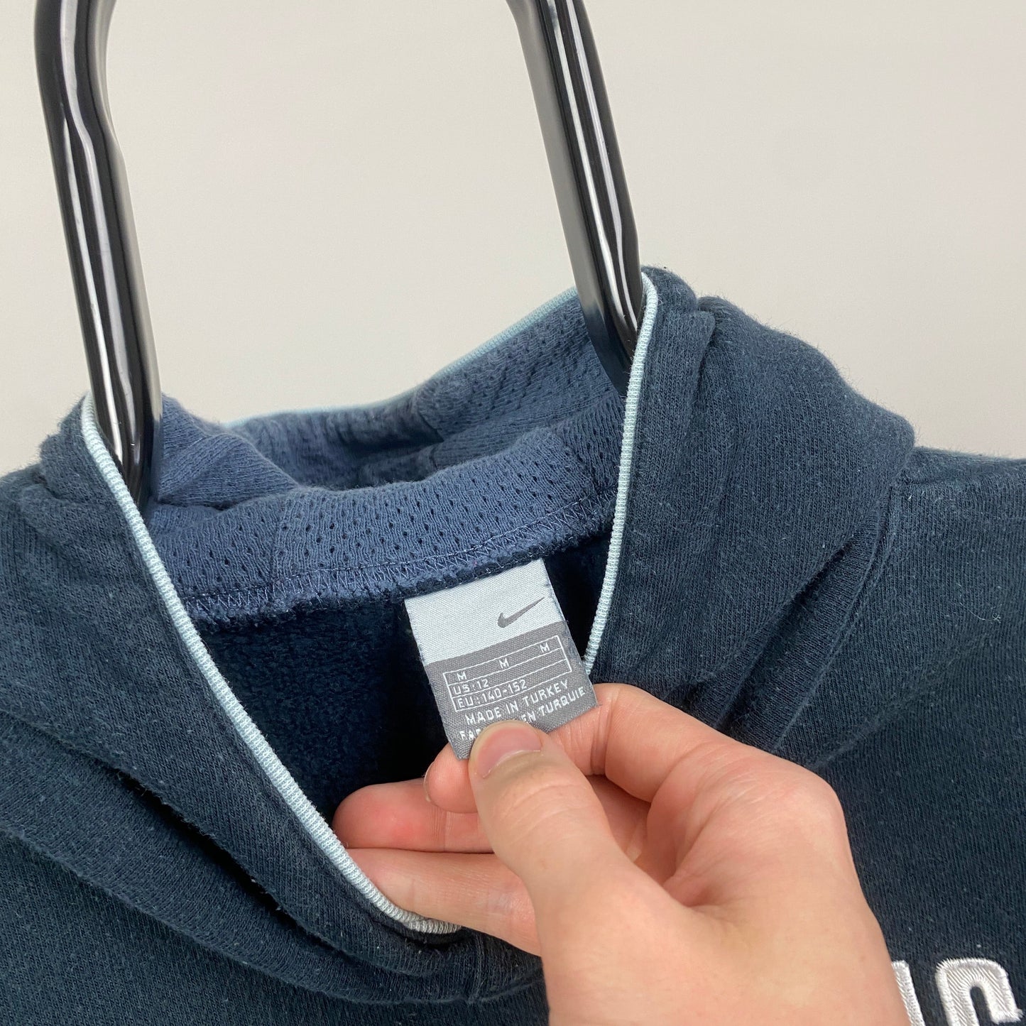 00s Nike Centre Swoosh Hoodie Blue XS