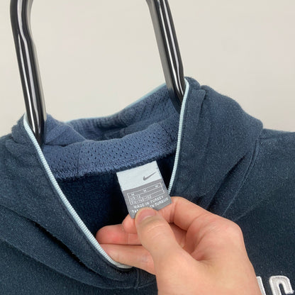 00s Nike Centre Swoosh Hoodie Blue XS