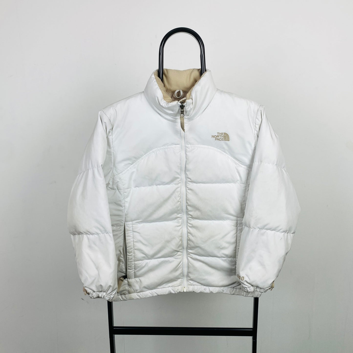 Retro The North Face Puffer Jacket Coat White XS