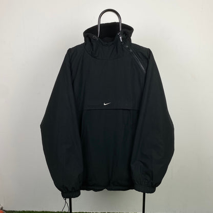 90s Nike Reversible Sidewinder Fleece Coat Jacket Black XL