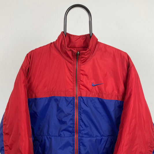 90s Nike Reversible Puffer Jacket Red Blue Small
