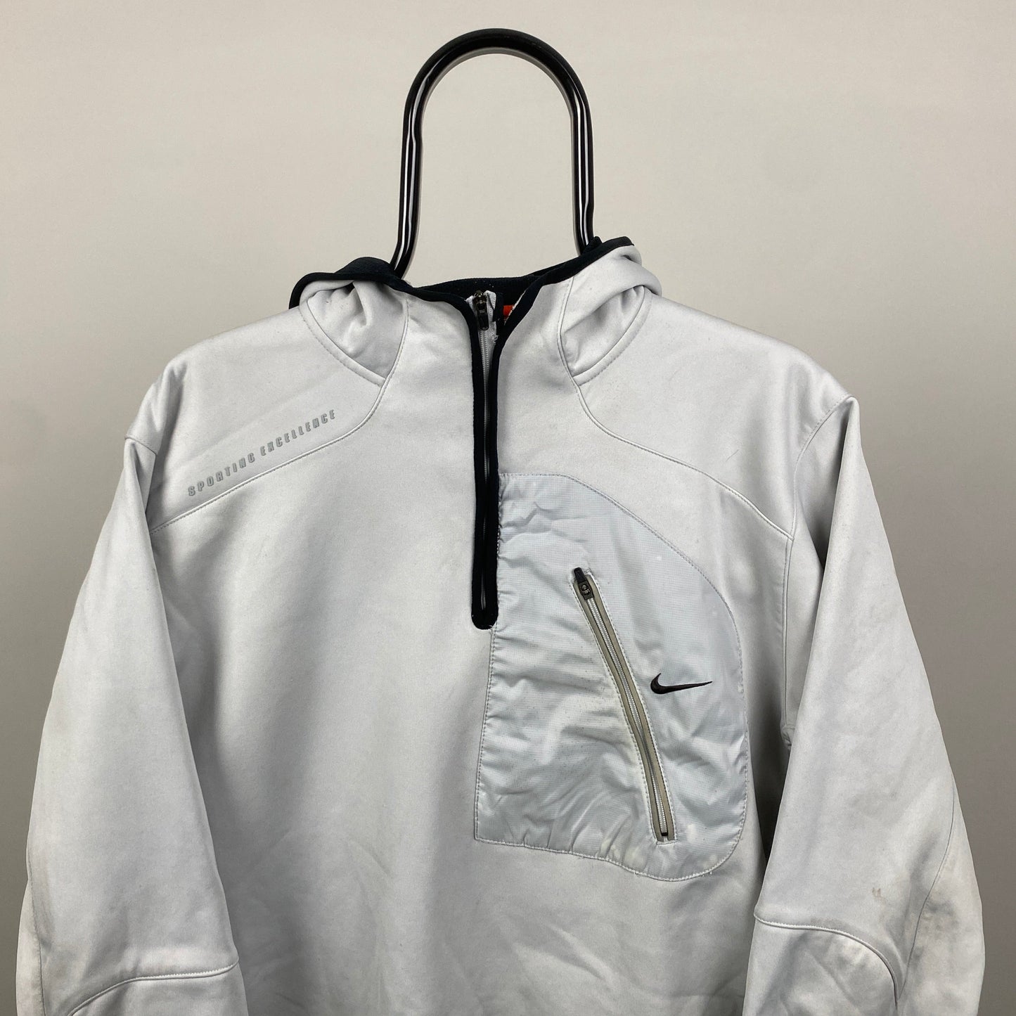 00s Nike Fleece Hoodie Grey Medium