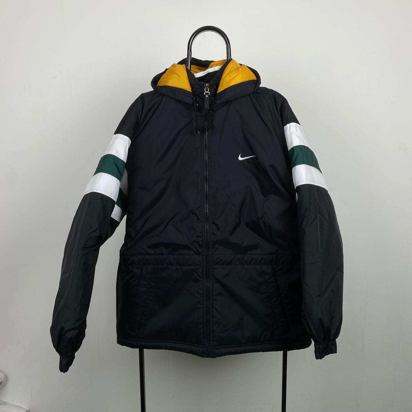 90s Nike Puffer Jacket Black Medium