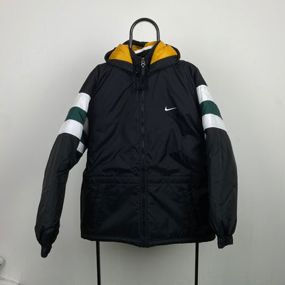 90s Nike Puffer Jacket Black Medium