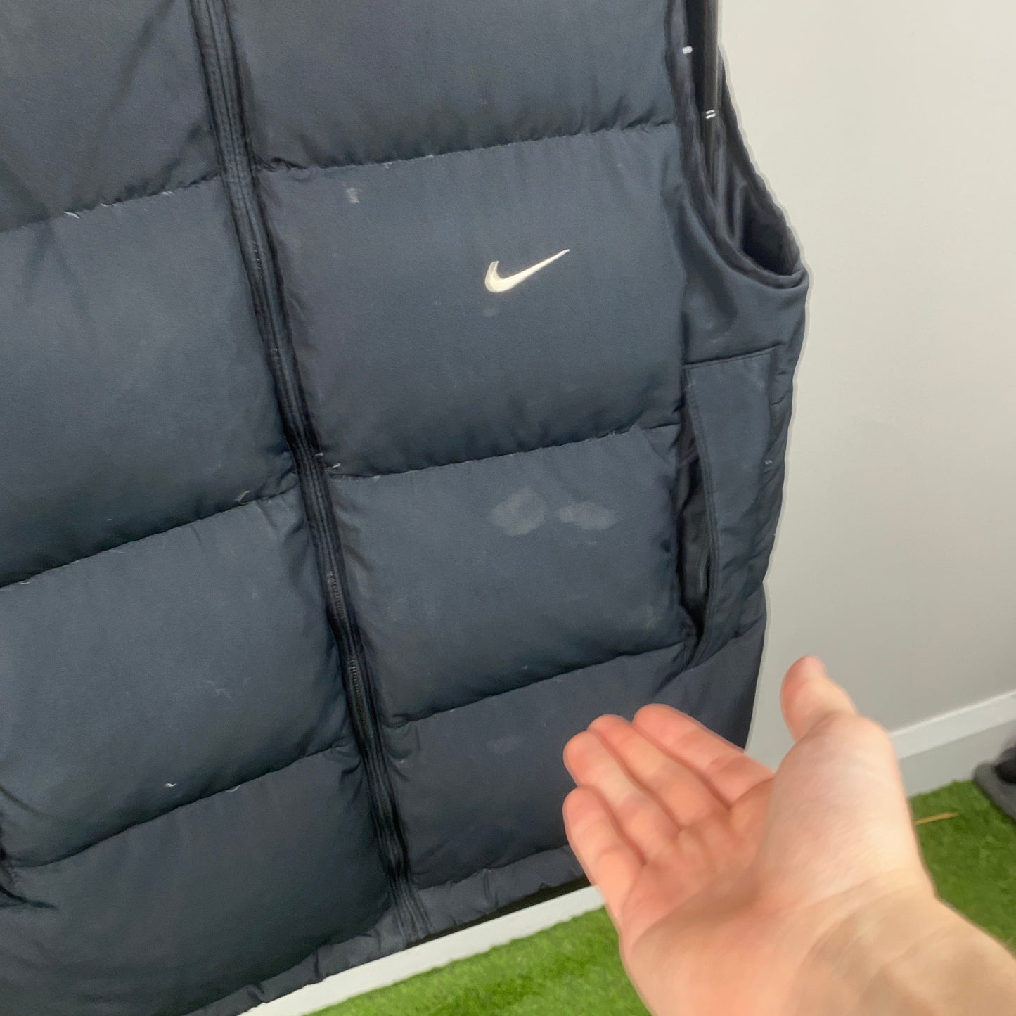 00s Nike Puffer Gilet Jacket Black Small