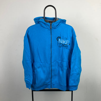 00s Nike Zip Hoodie Blue Small