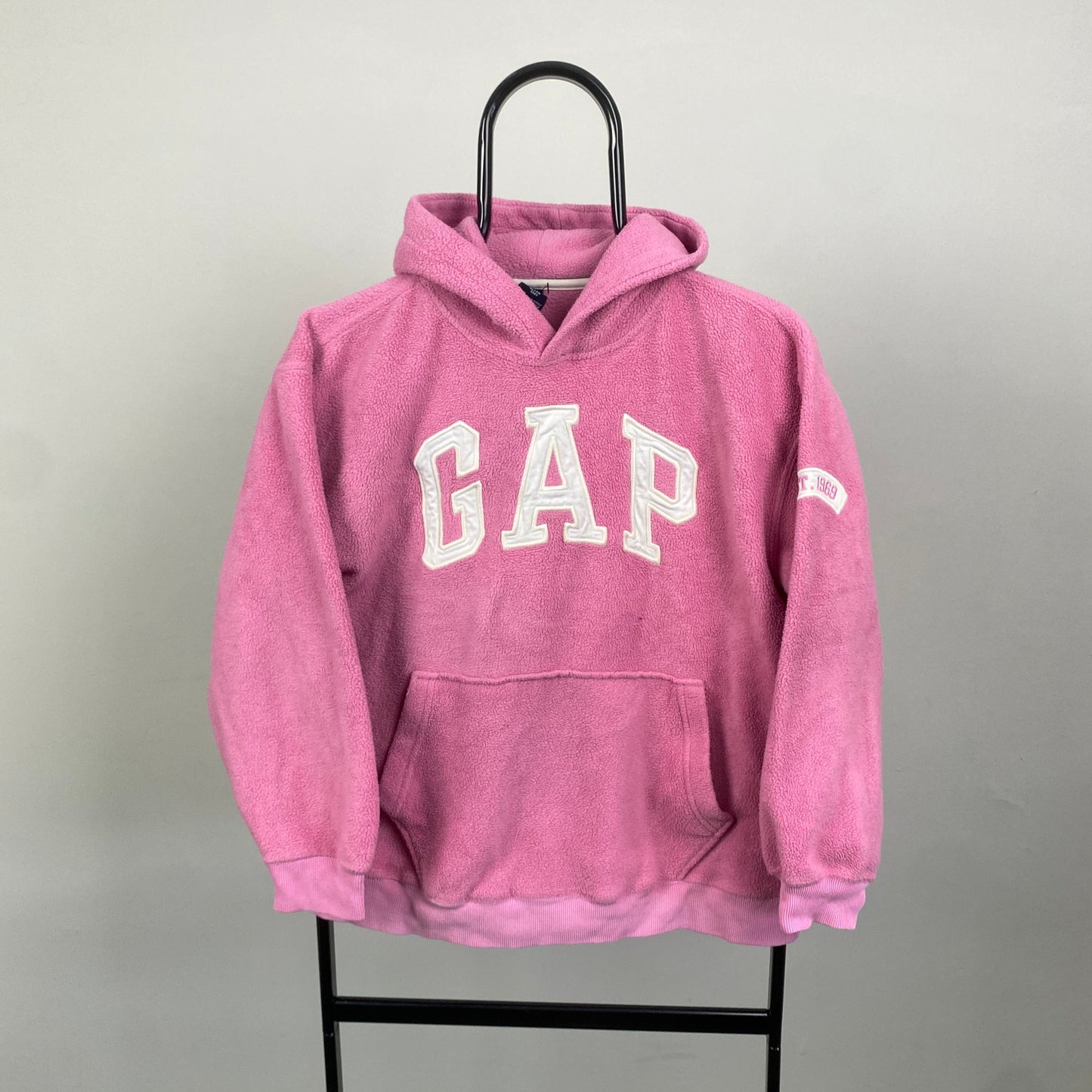 Retro Gap Fleece Hoodie Pink XS