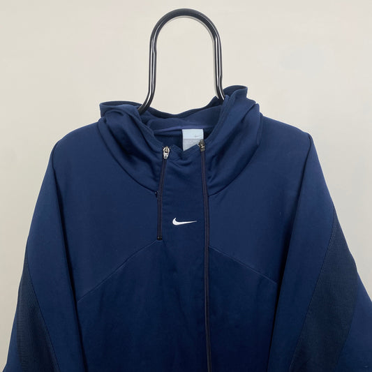00s Nike Air Max Centre Swoosh Hoodie Blue XXL