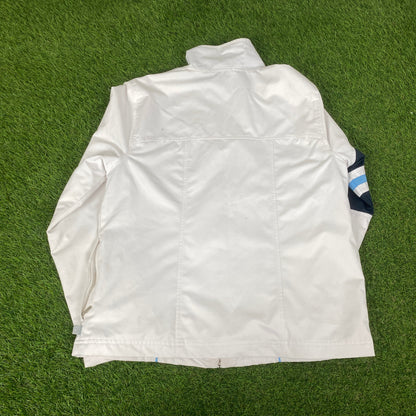 00s Nike Piping Tracksuit Jacket + Joggers Set White Large