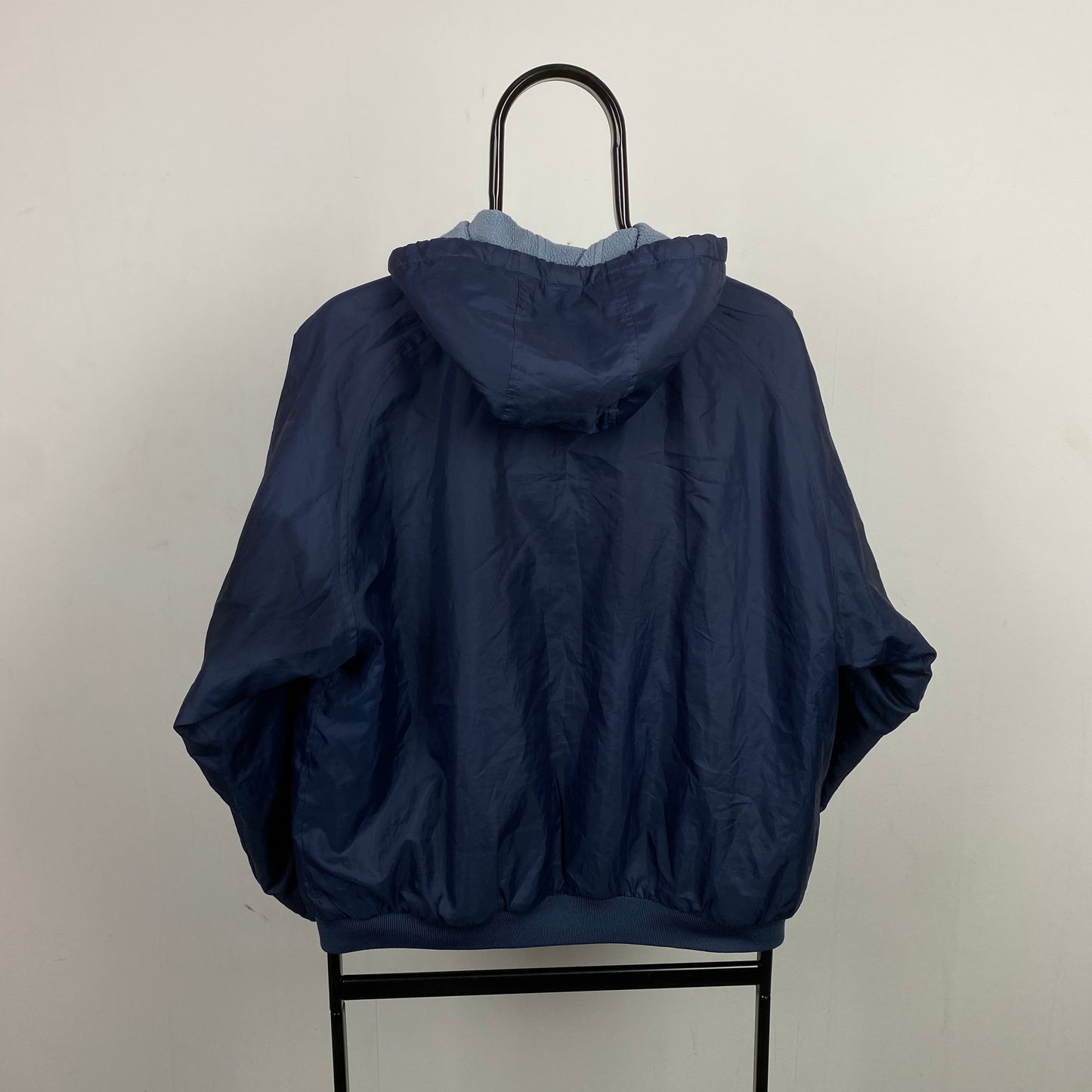 90s Nike Reversible Fleece Puffer Jacket Blue Medium