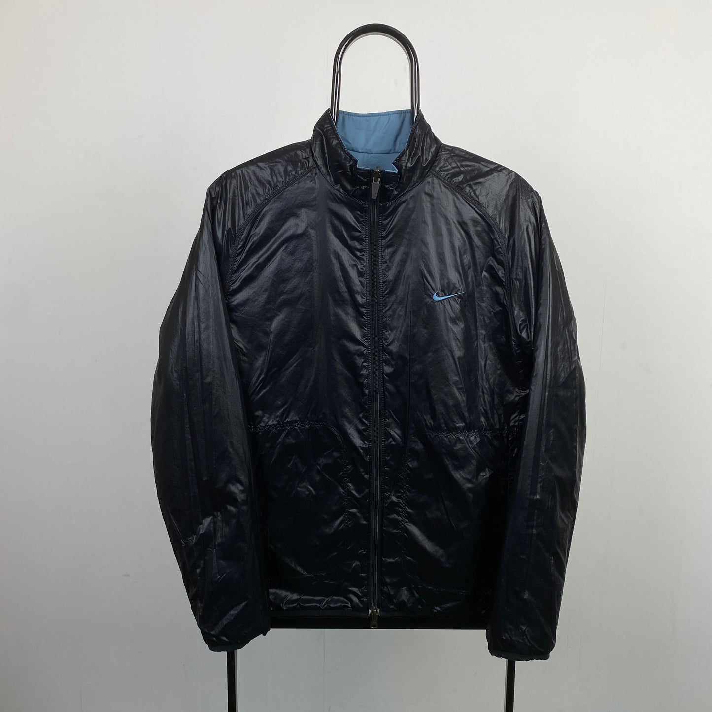 00s Nike Reversible Waterproof Windbreaker Jacket Blue Black Medium