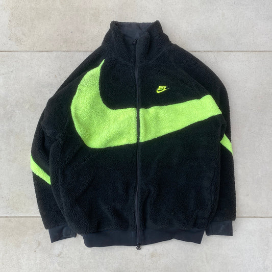 00s Nike Reversible Fleece Coat Jacket Black XL