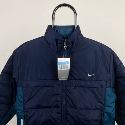90s Nike Reversible Puffer Jacket Blue XS
