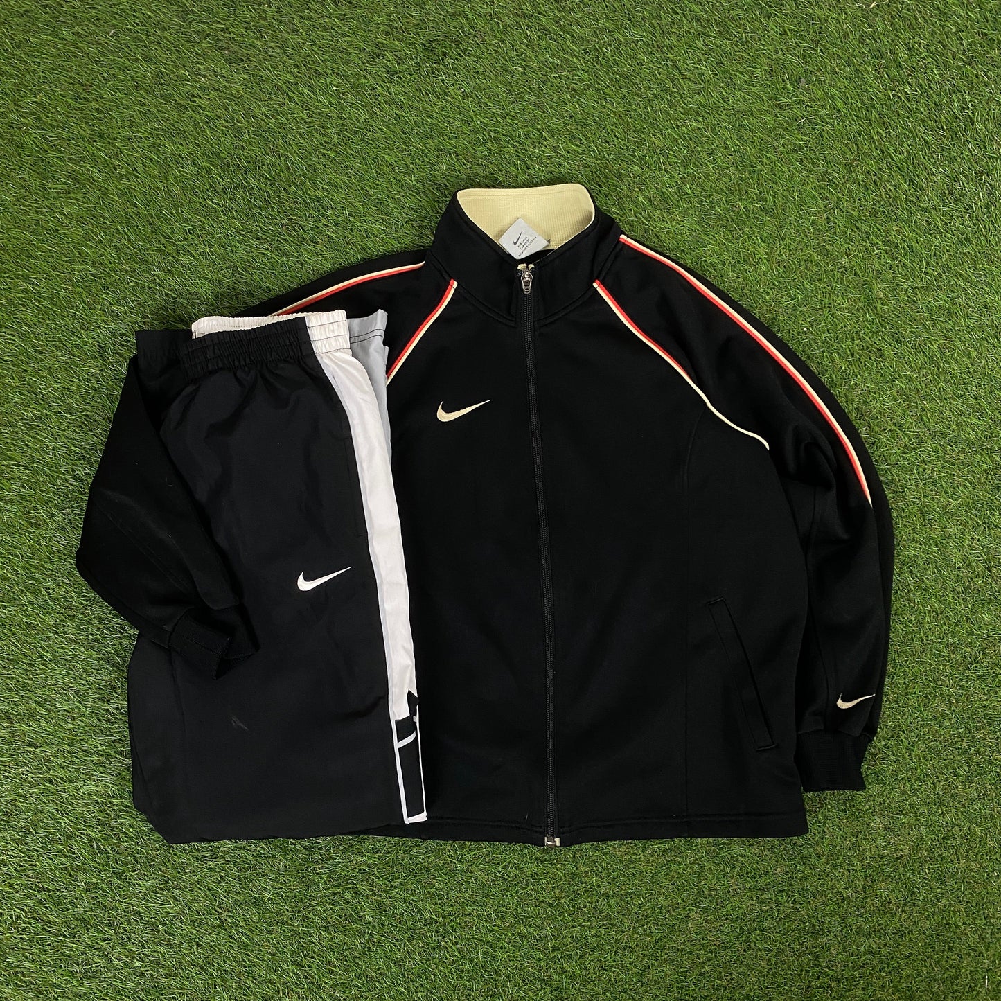 00s Nike Piping Jacket + Joggers Set Black XS