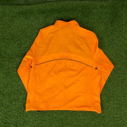00s Nike Reflective Windbreaker Jacket + Joggers Set Orange Small