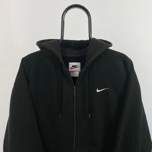 90s Nike Zip Hoodie Black Small
