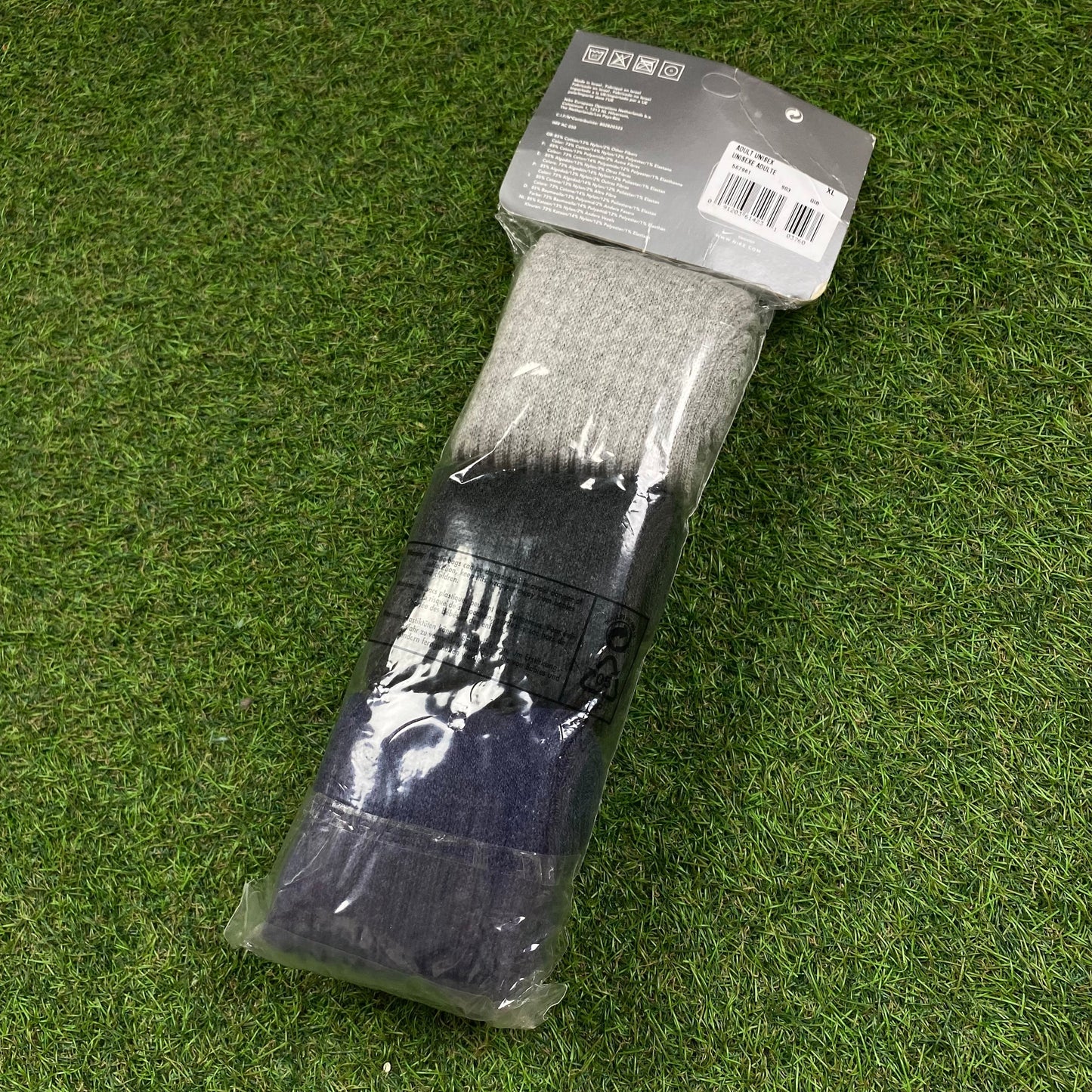 Vintage Nike Socks 3 Pack Grey Blue Black UK12-9