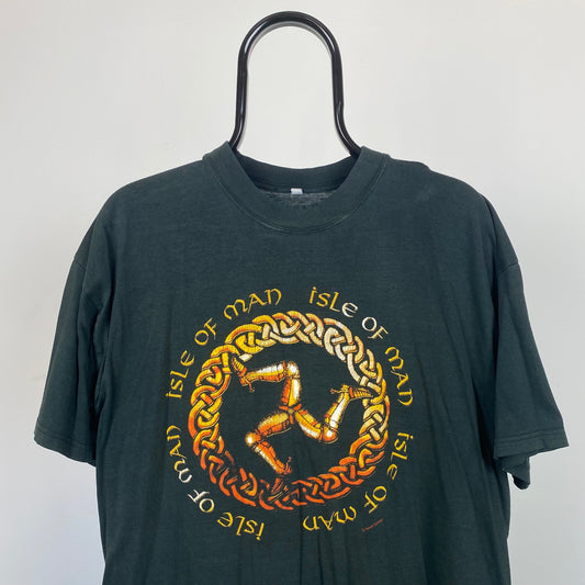 Vintage Isle of Man T-Shirt Black Medium