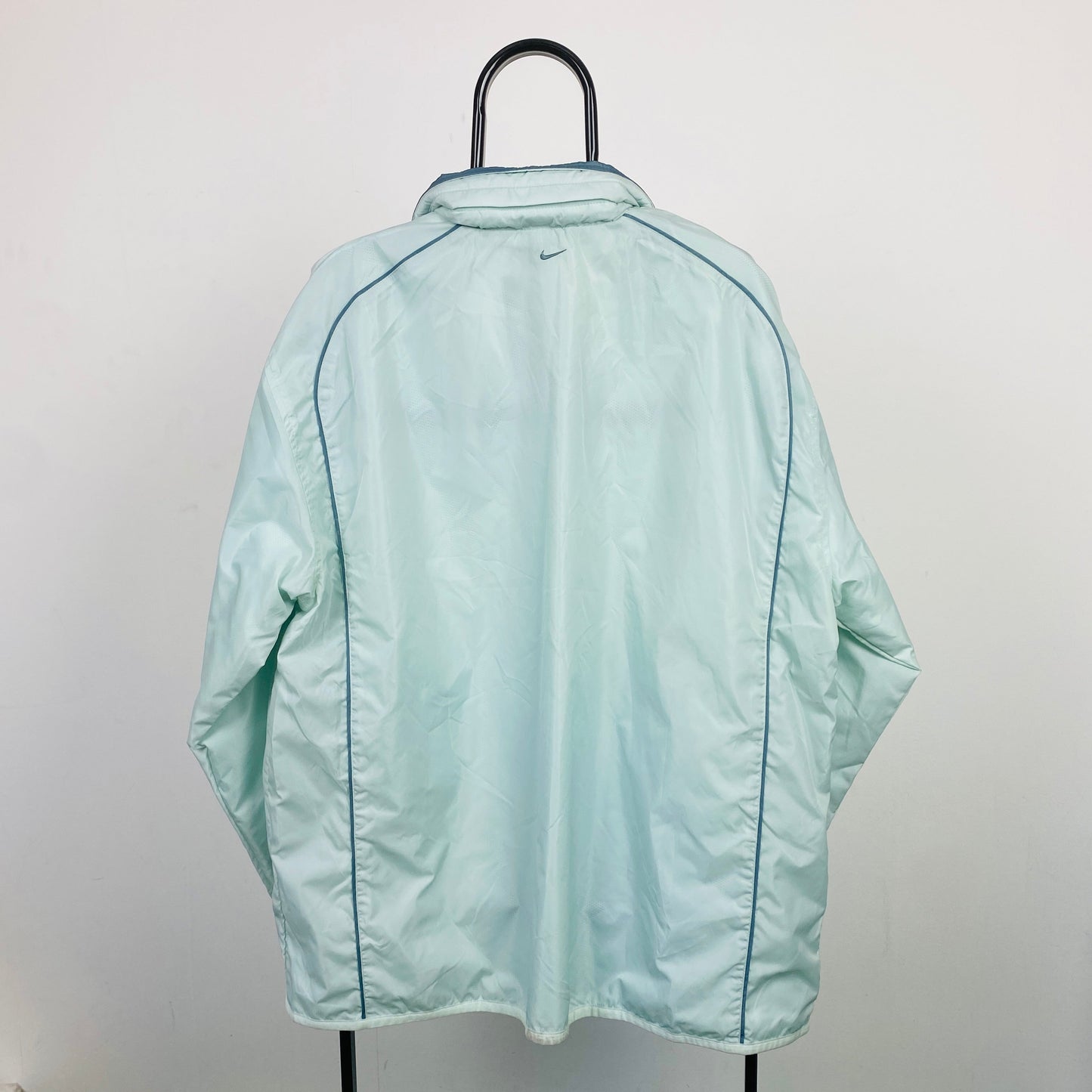 00s Nike Waterproof Windbreaker Jacket Green Blue XL