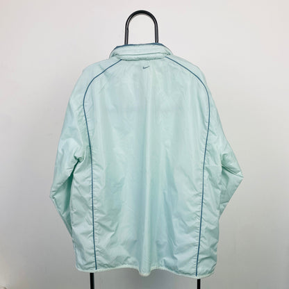 00s Nike Waterproof Windbreaker Jacket Green Blue XL
