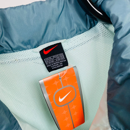 00s Nike Waterproof Windbreaker Jacket Green Blue XL